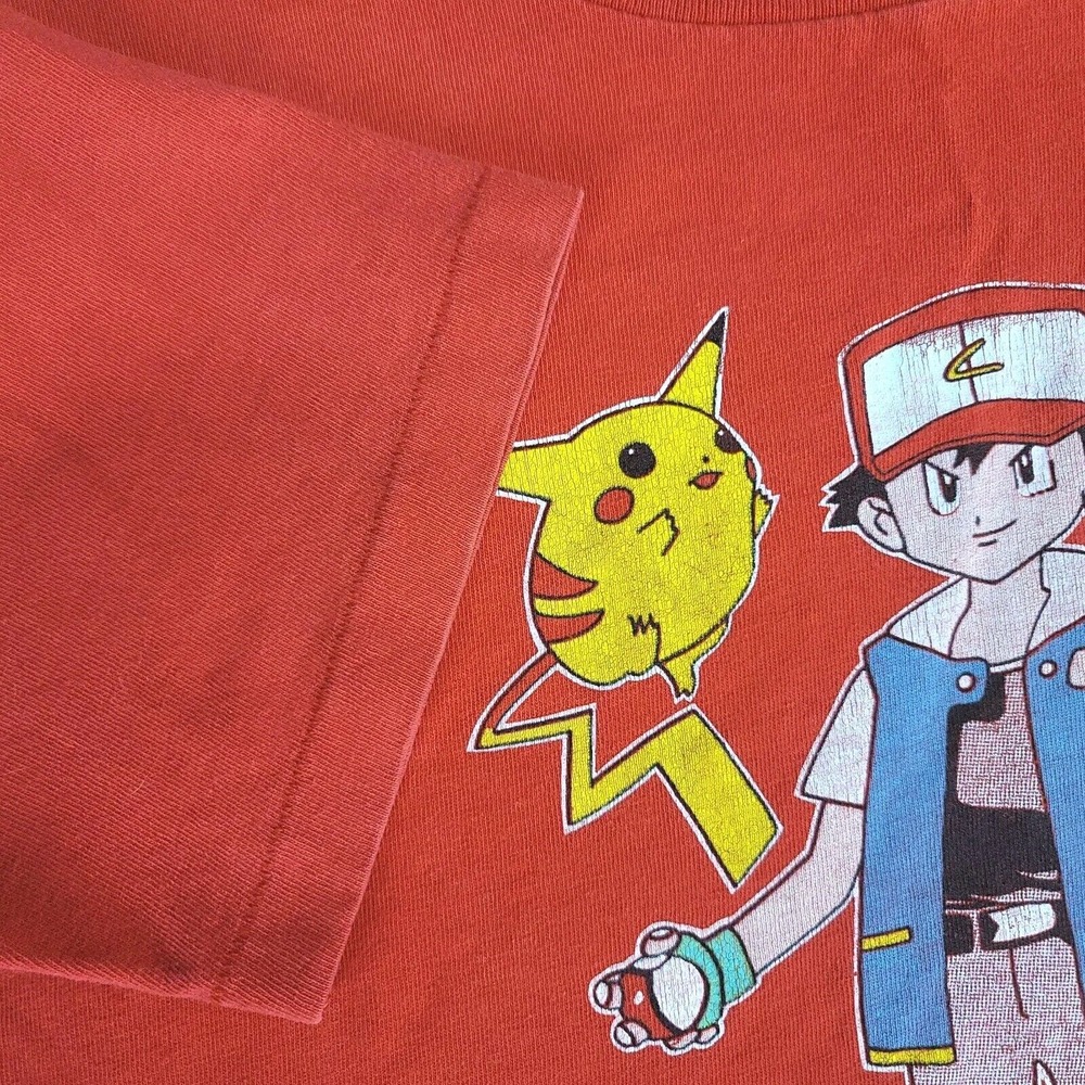 Vintage Pokemon Single Stitched Shirt Pikachu Ash Large Youth Nintendo BBS - Picture 4 of 10
